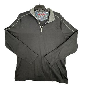 Robert Graham Men's 1/4-Zip Pullover Black Golf Club Embroidery Size Large